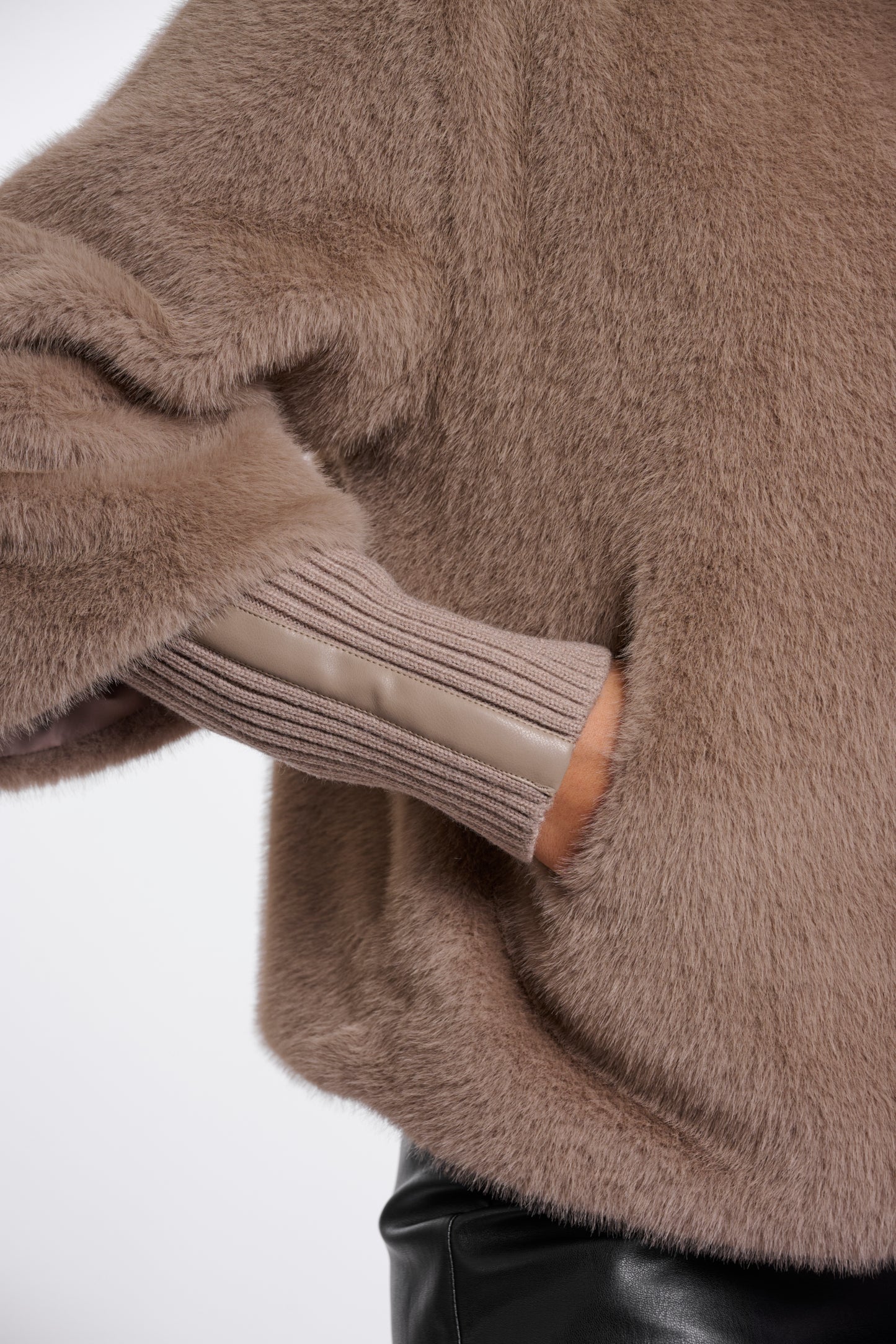 Mocha Jacket with Ribbed Cuffs