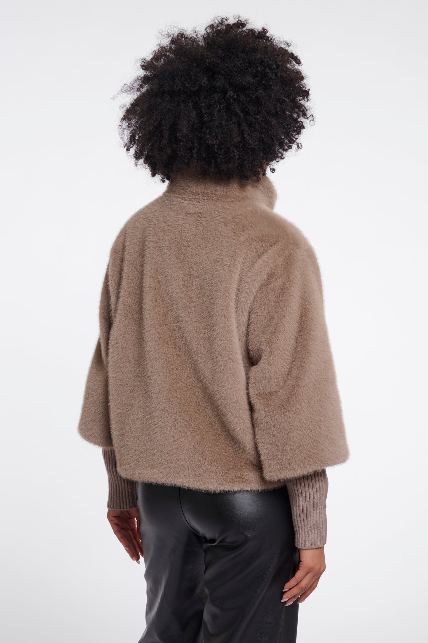 Mocha Jacket with Ribbed Cuffs