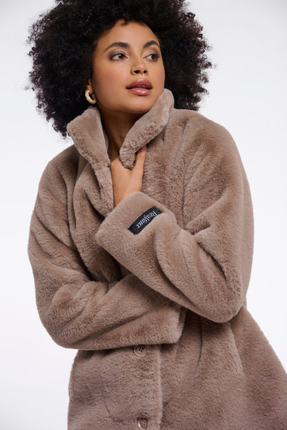 Mocha Faux Fur Coat