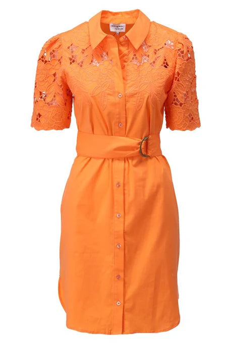 Orange Embroidered Dress