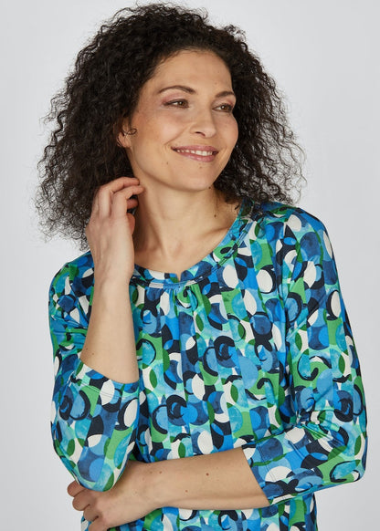 Rabe Turquoise Abstract Top