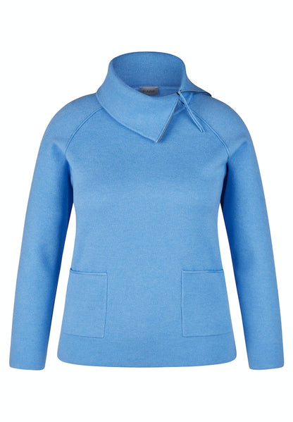 Rabe Blue Split Turtleneck Sweater