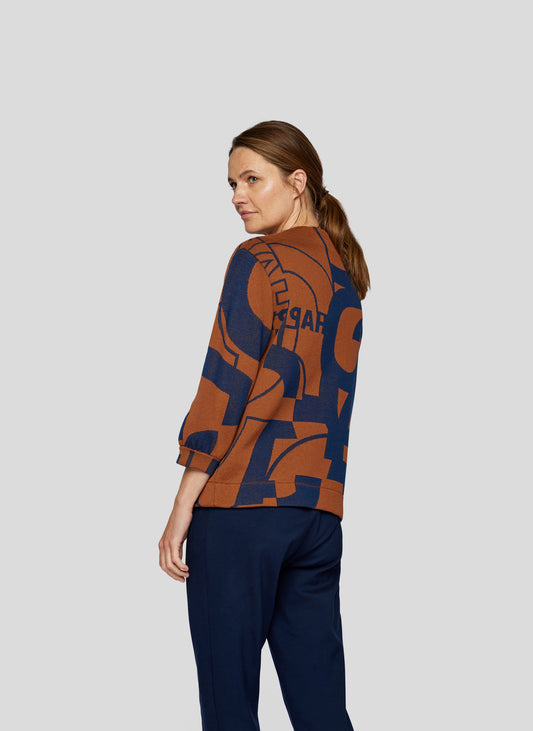 Rabe Cognac Letter Print Pullover