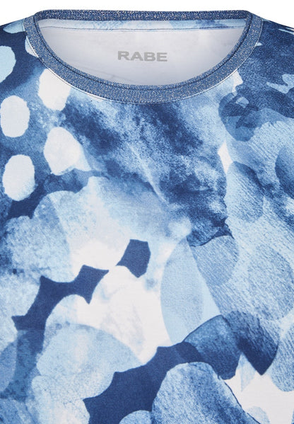 Rabe Navy Blue Abstract Print Top