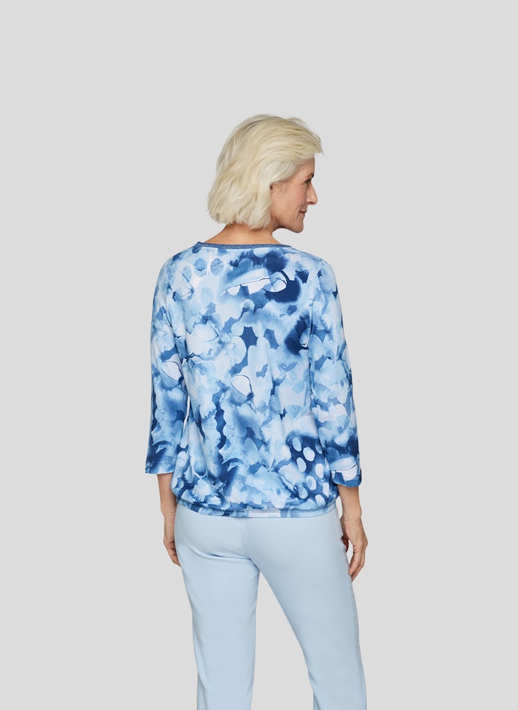 Rabe Navy Blue Abstract Print Top