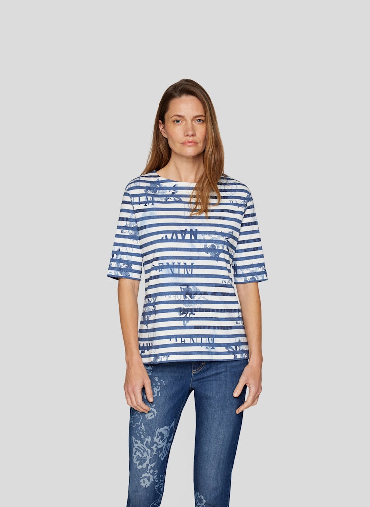 Rabe Striped Boat Neck Top