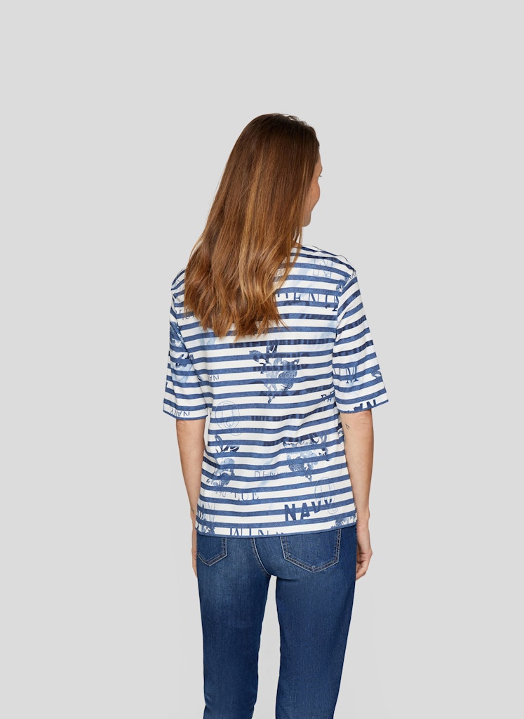 Rabe Striped Boat Neck Top