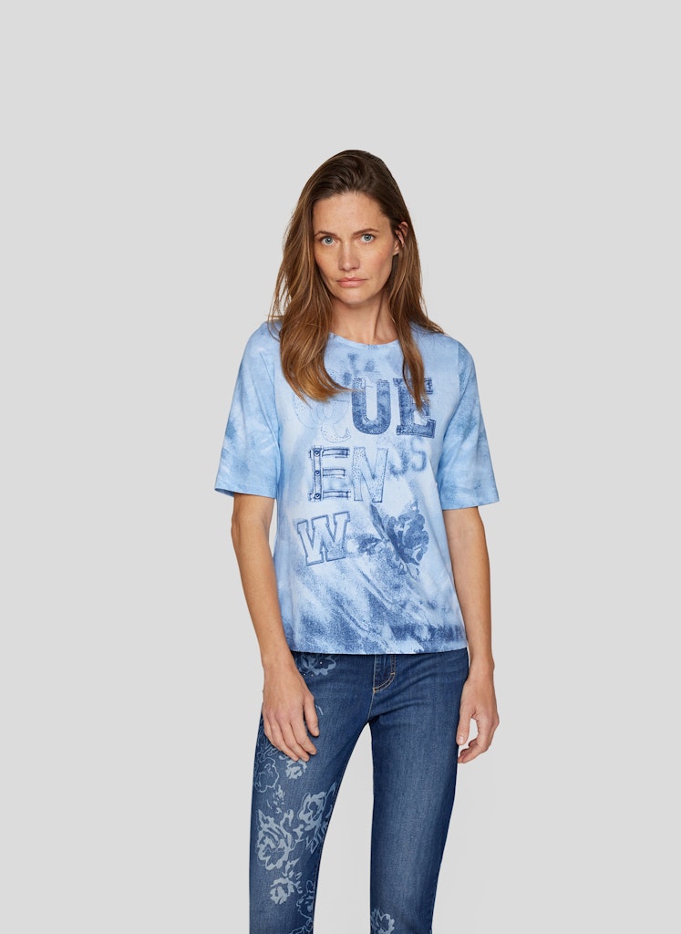 Rabe Blue Graffiti Print Top