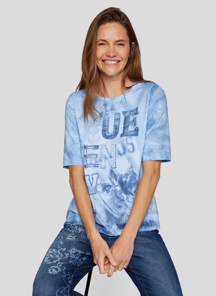 Rabe Blue Graffiti Print Top