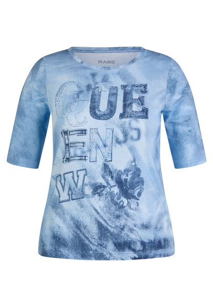 Rabe Blue Graffiti Print Top