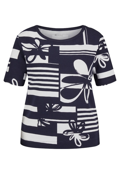 Rabe Navy Mix Print T-shirt
