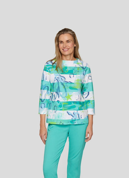 Rabe Green Mix Print Top