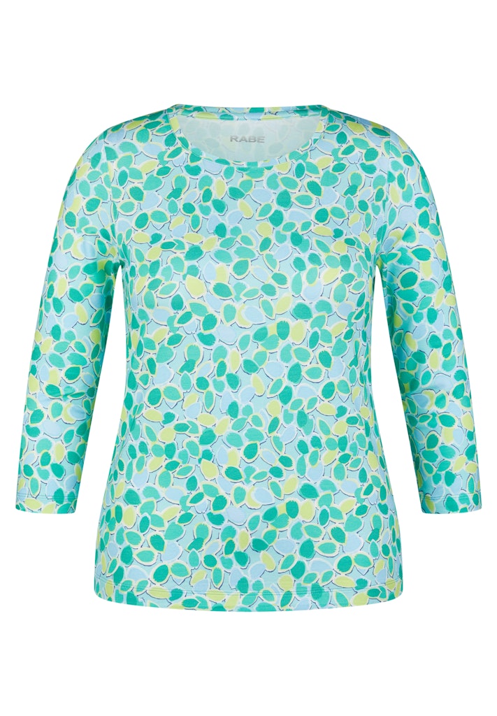 Rabe Green 3/4 Sleeve Abstract Print Top