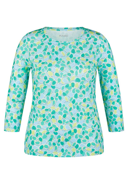 Rabe Green 3/4 Sleeve Abstract Print Top