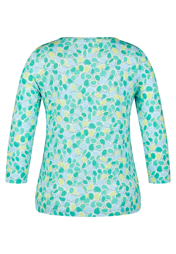 Rabe Green 3/4 Sleeve Abstract Print Top