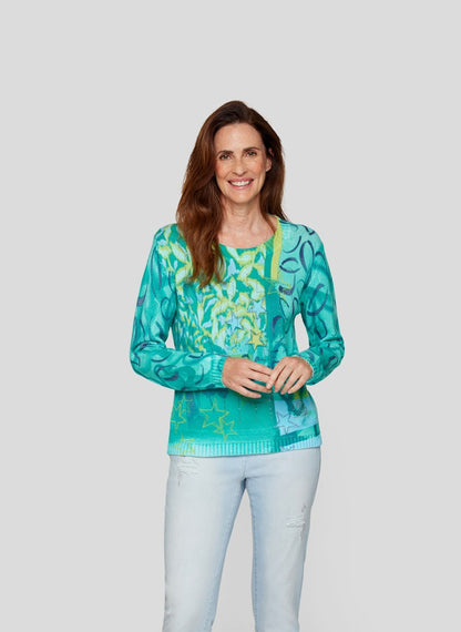 Rabe Green Mix Print Pullover