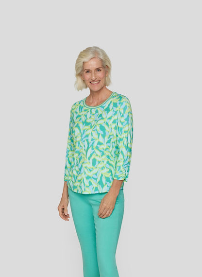 Rabe Green Abstract Print Top