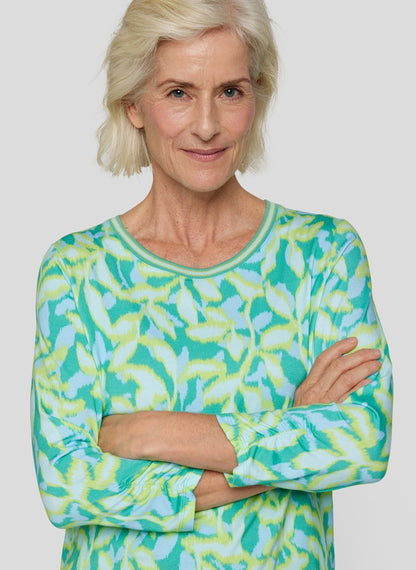 Rabe Green Abstract Print Top