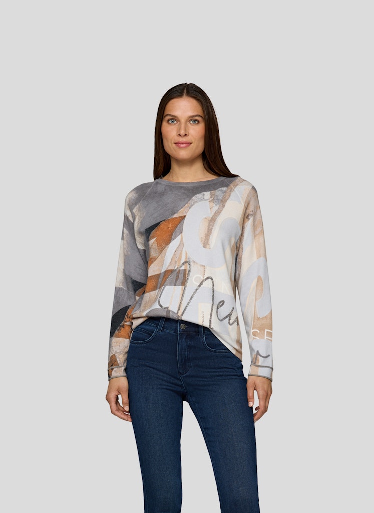 Rabe Silver Print Raglan Sleeve Top
