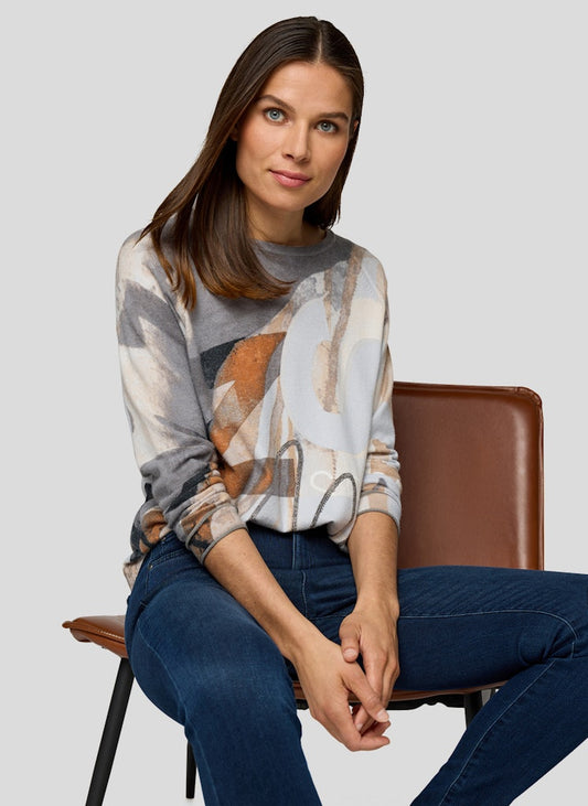 Rabe Silver Print Raglan Sleeve Top