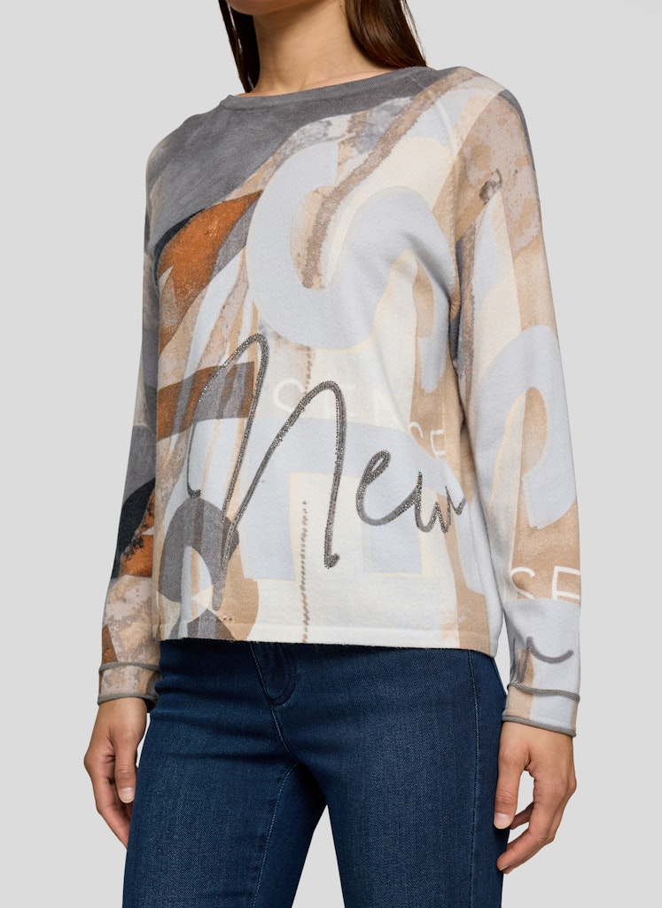 Rabe Silver Print Raglan Sleeve Top