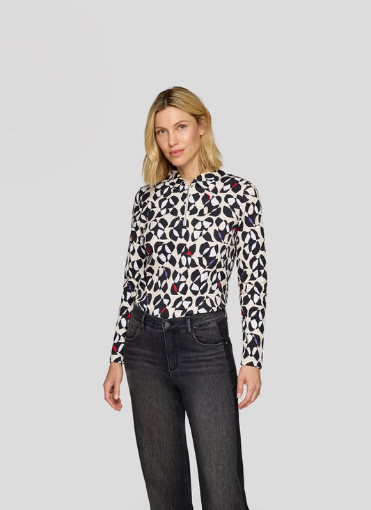 Rabe Black Abstract Print Top