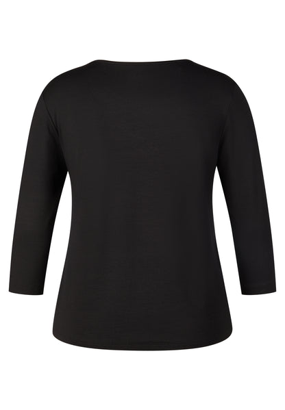 Rabe Black and Red Satin Front Top