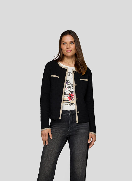Rabe Black Contrast Trim Jacket