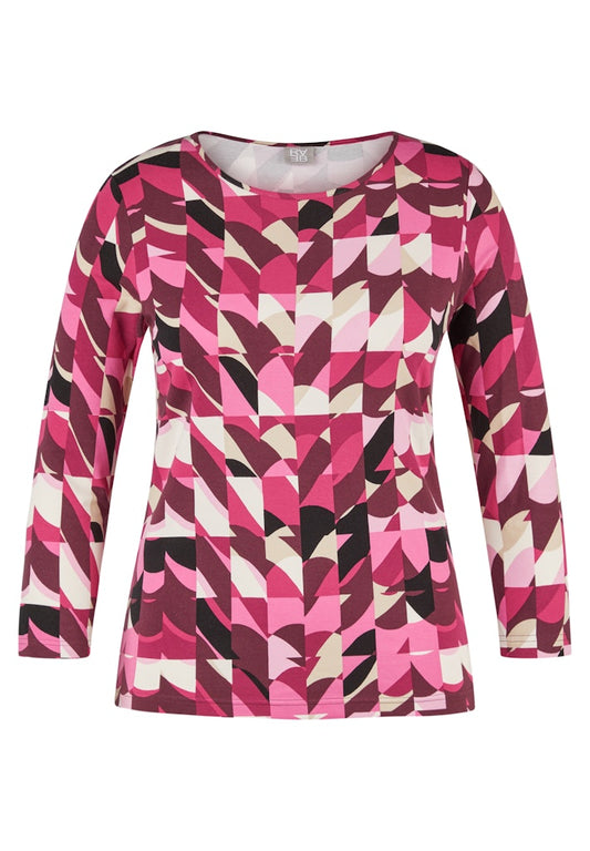 Rabe Mallow Pink Abstract Print Top