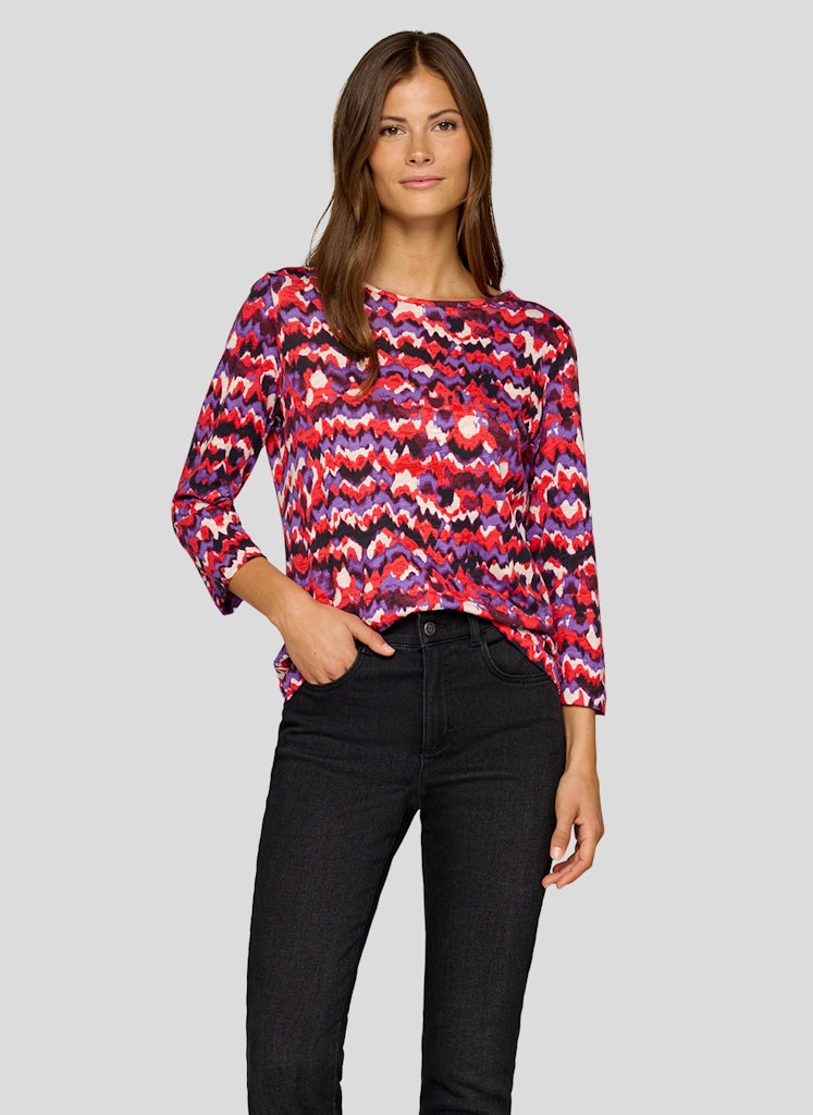 Rabe Red Abstract Print Top