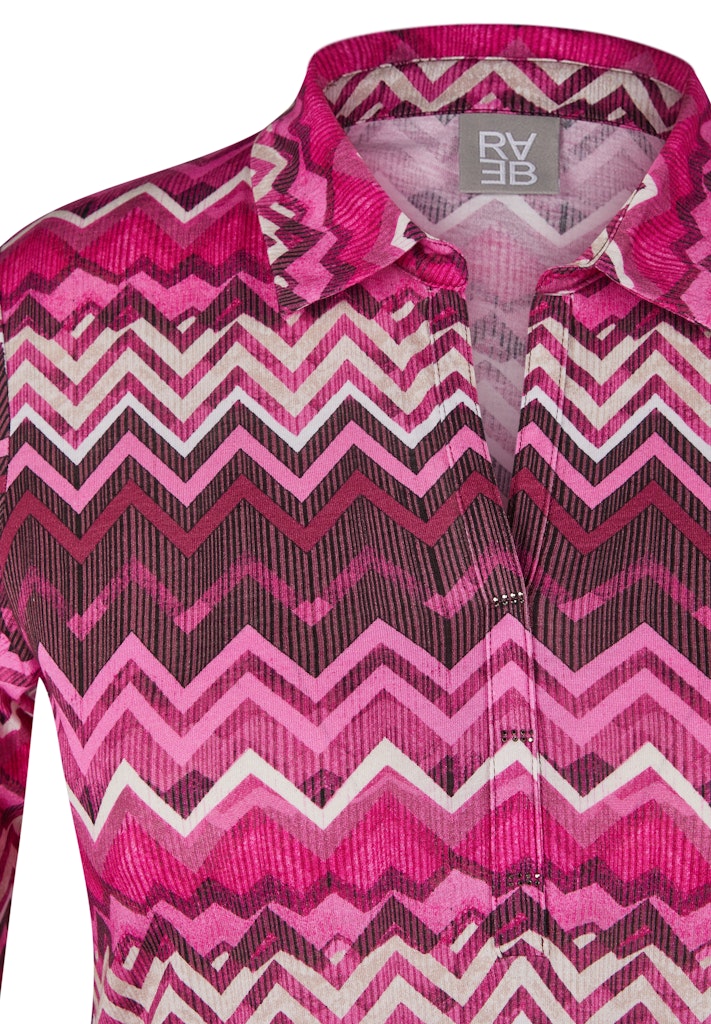 Rabe Plum Abstract Collared Top