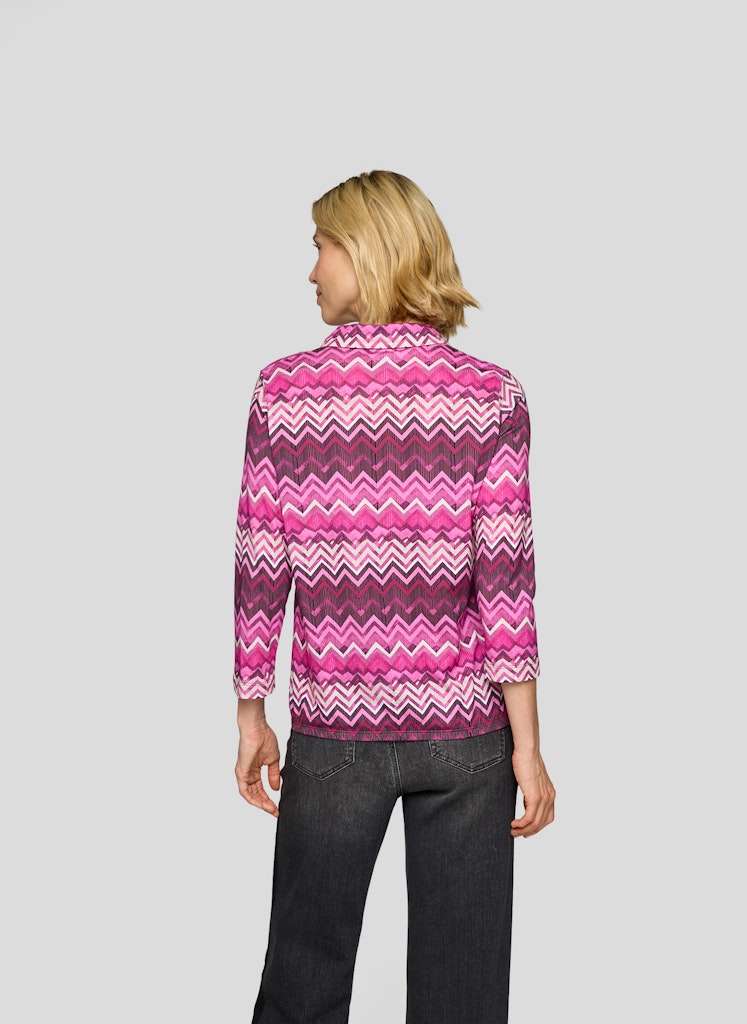 Rabe Plum Abstract Collared Top