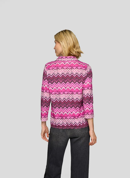 Rabe Plum Abstract Collared Top