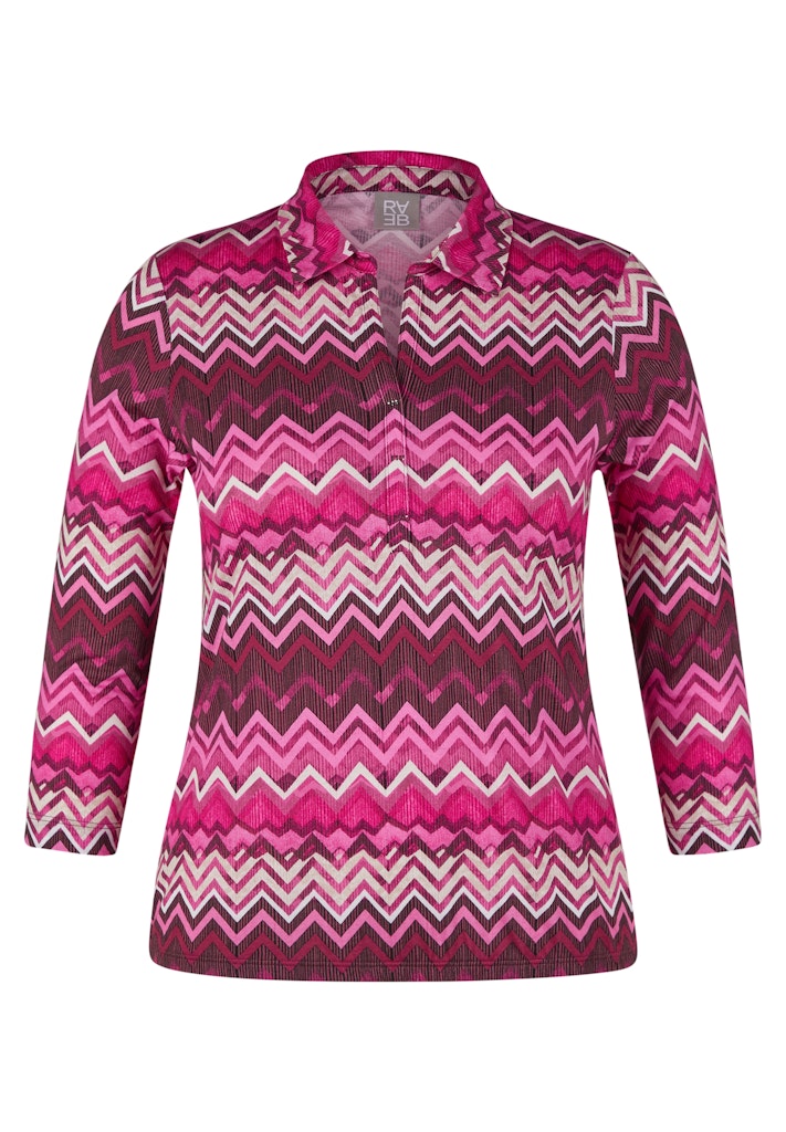 Rabe Plum Abstract Collared Top