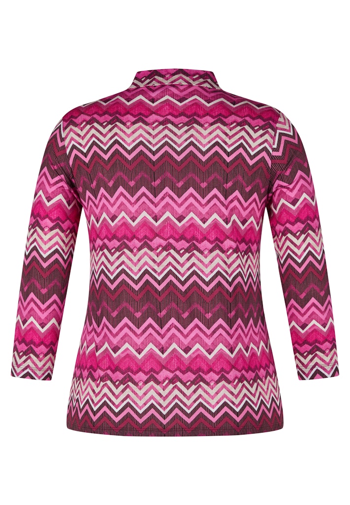 Rabe Plum Abstract Collared Top