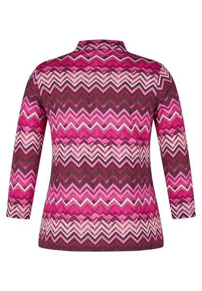 Rabe Plum Abstract Collared Top