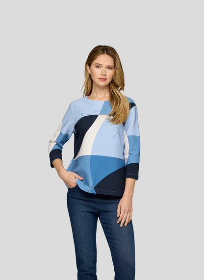 Rabe Blue ColorBlock Top