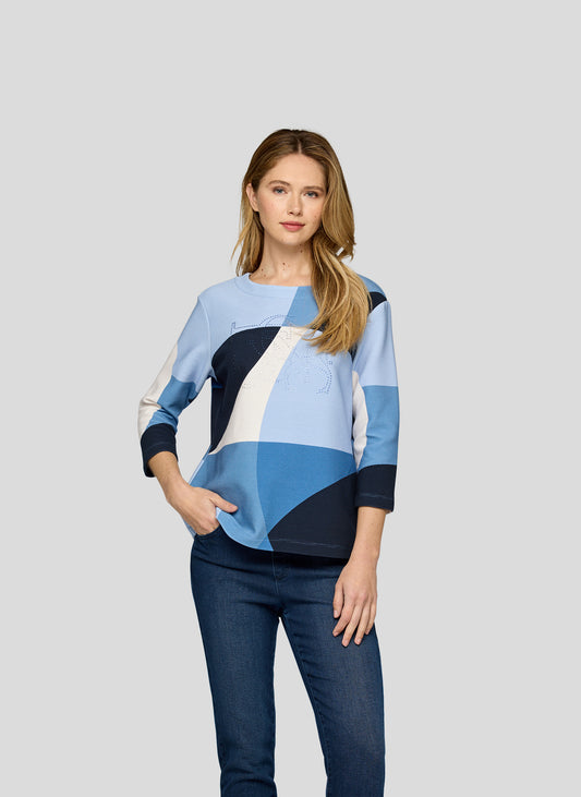Rabe Blue ColorBlock Top