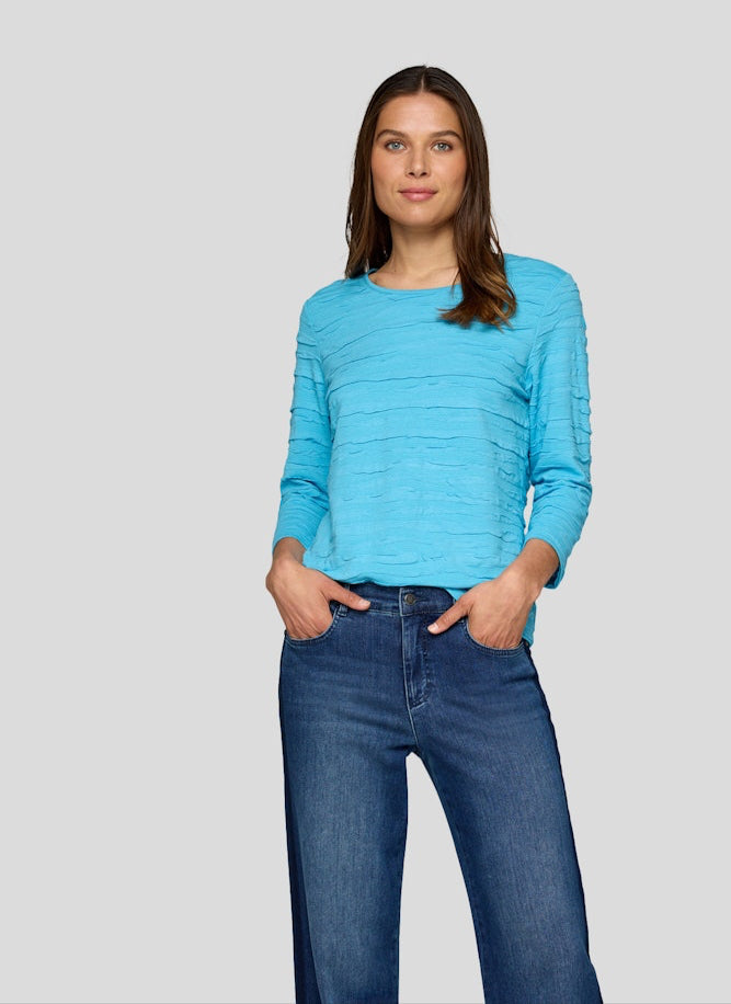 Rabe Turquoise Wrinkle Effect Top