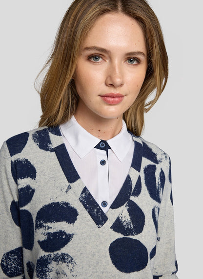 Rabe Pacific Blue Abstract Top
