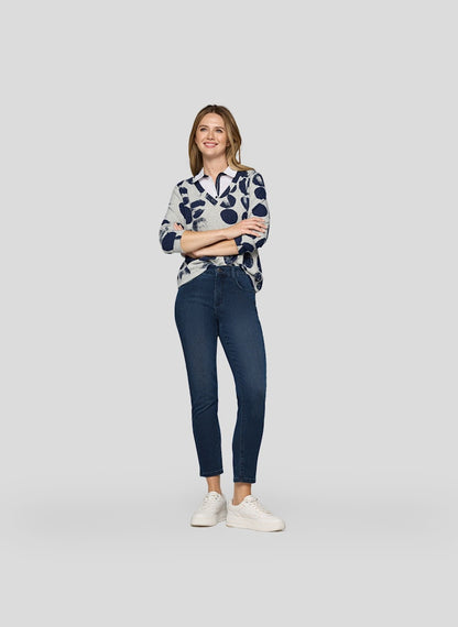 Rabe Pacific Blue Abstract Top