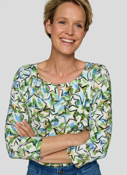 Rabe Green Star Print Top