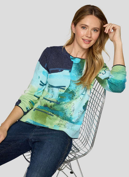 Rabe Green Mix Print Pullover