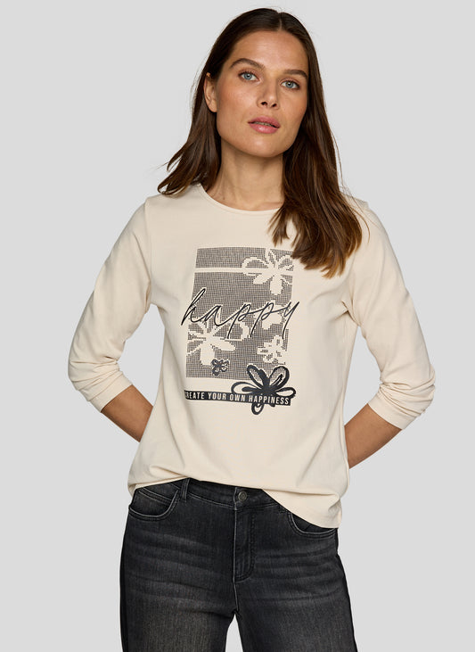 Rabe Cream Happy Print Top