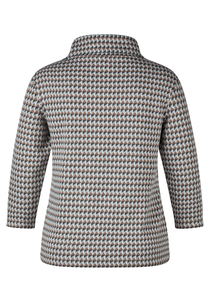 Rabe Geo Print Stand Collar Top