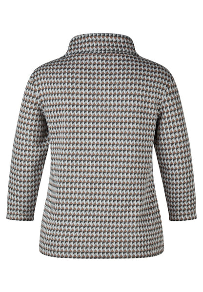 Rabe Geo Print Stand Collar Top