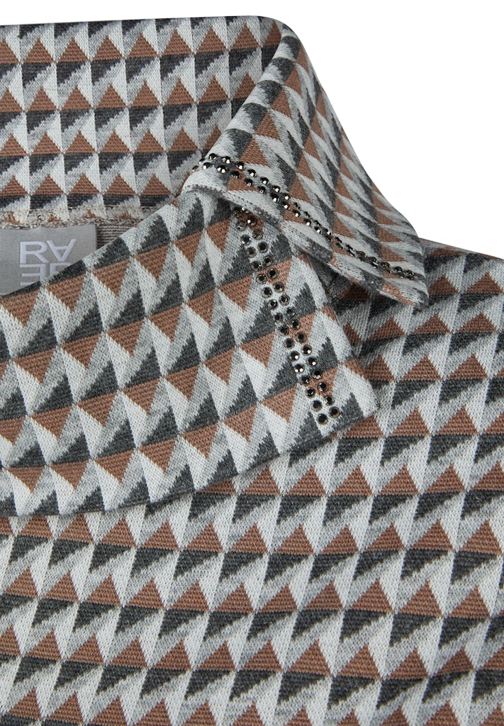 Rabe Geo Print Stand Collar Top