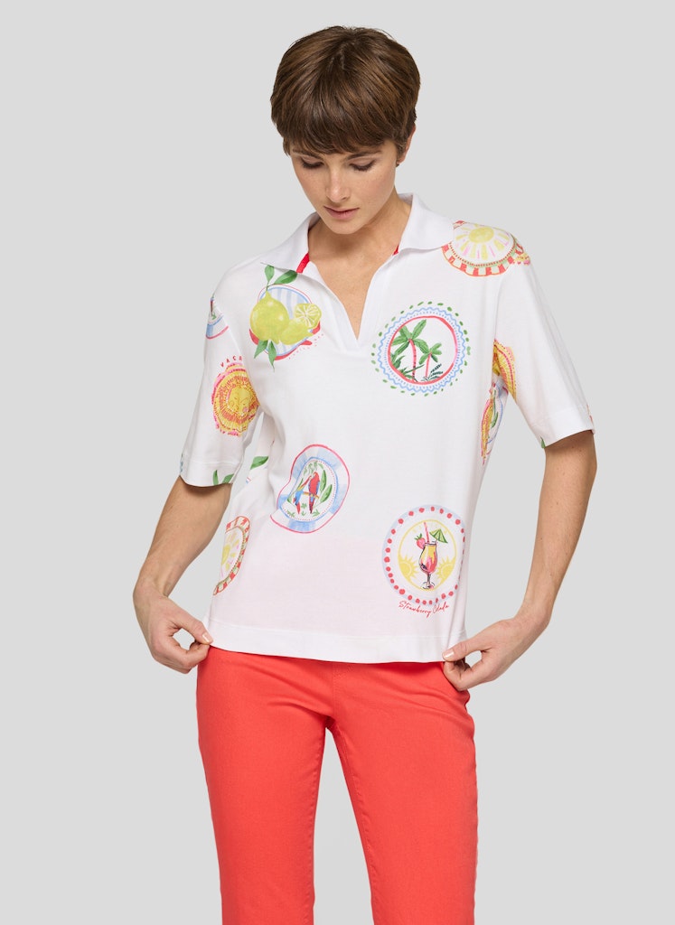 Rabe White Motif Print Top