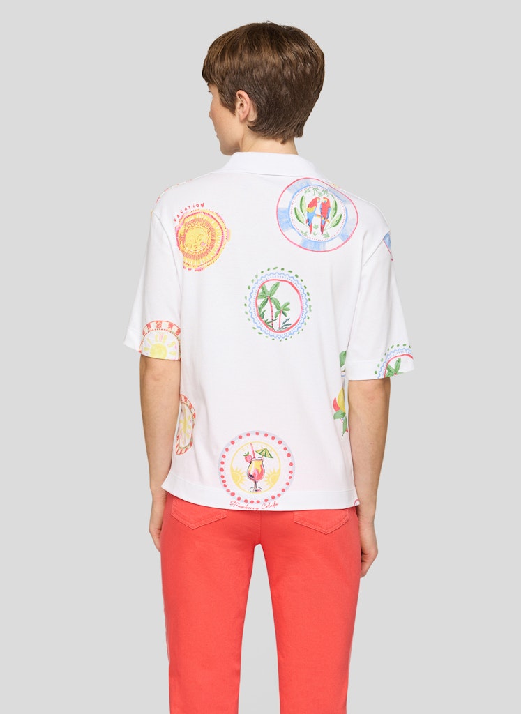 Rabe White Motif Print Top