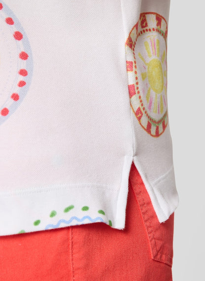 Rabe White Motif Print Top